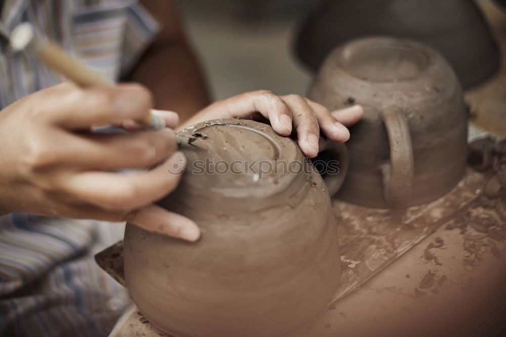 Similar – Image, Stock Photo Person working with clay