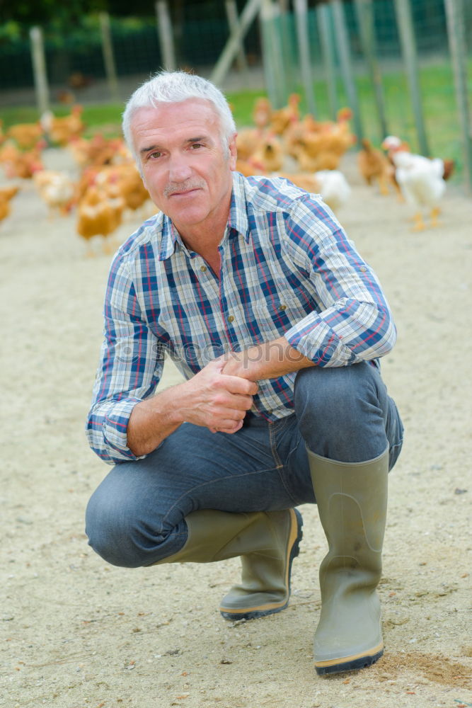 Similar – Image, Stock Photo Mature man sitting on steps in the street.