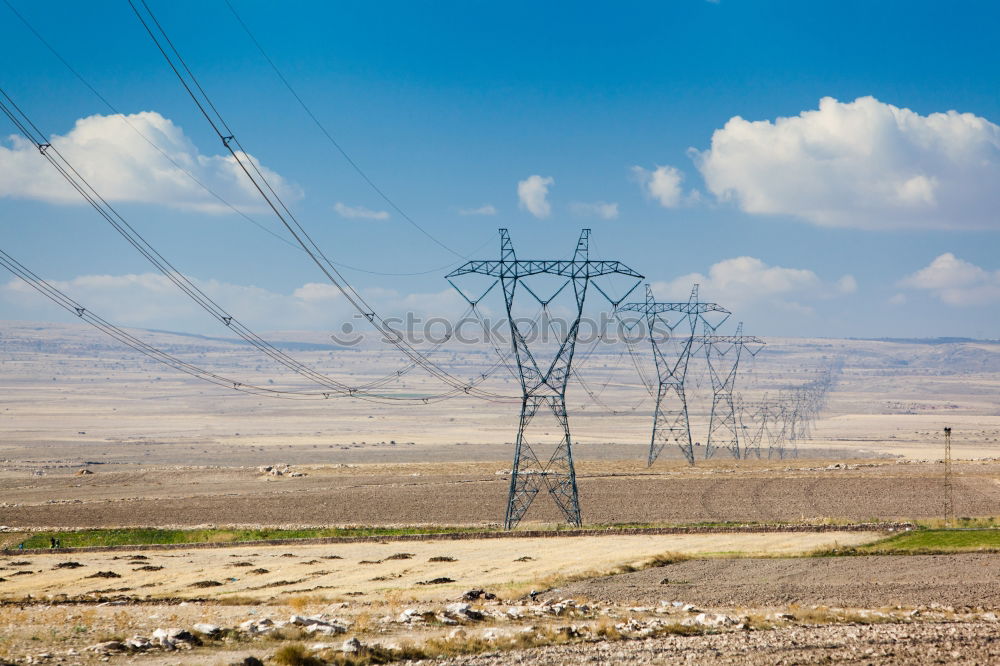 Similar – Image, Stock Photo Landscape with power pylons