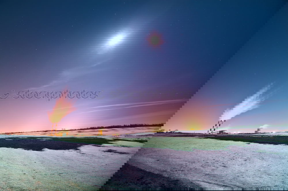 Image, Stock Photo Power plant in the night.