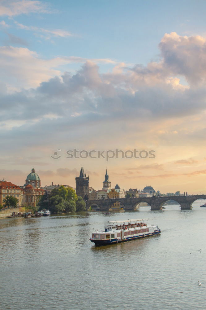 Similar – Prague cityscape with Vltava and Charles Bridge