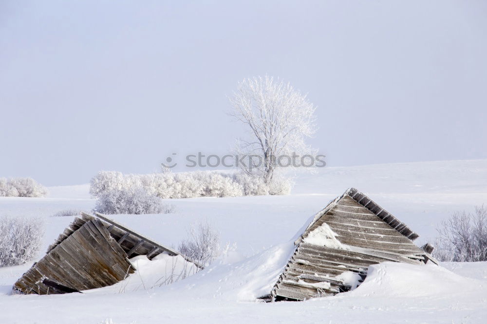 Similar – Image, Stock Photo Snowed in in a lonely mountain hut