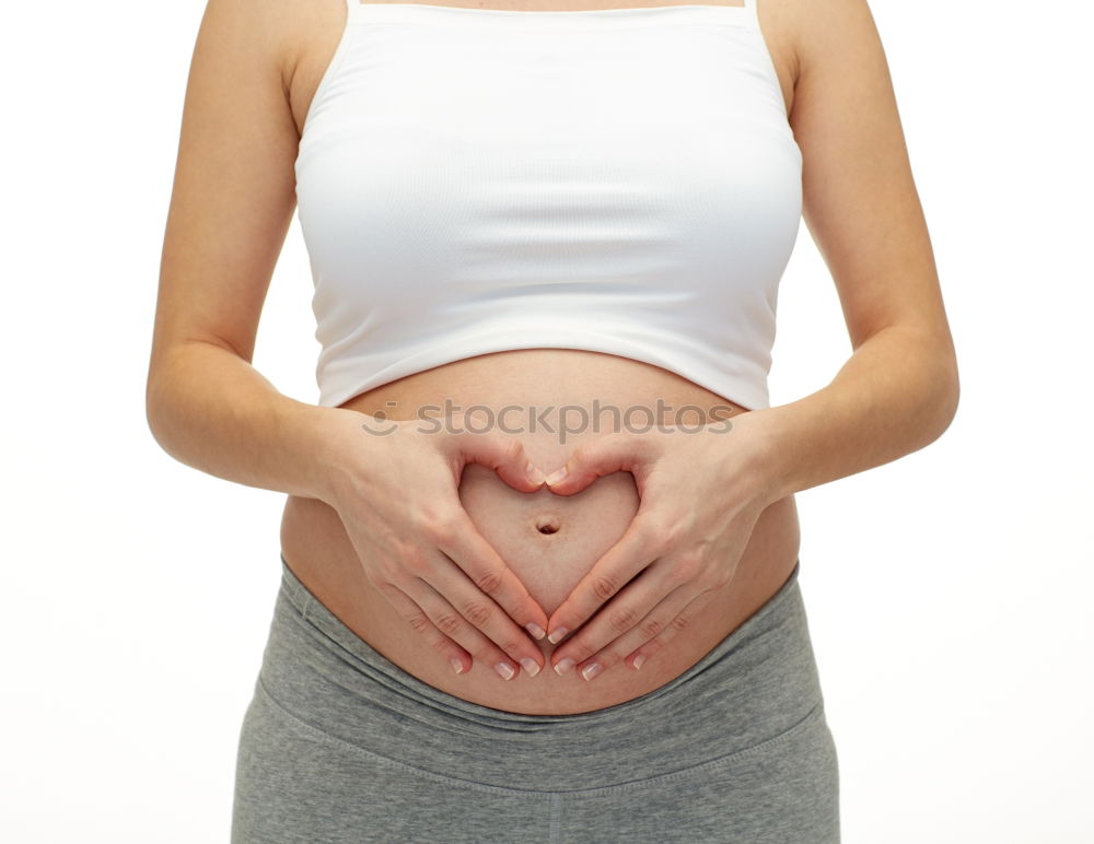 Similar – Image, Stock Photo Pregnant woman exercising at home sitting on the fitball