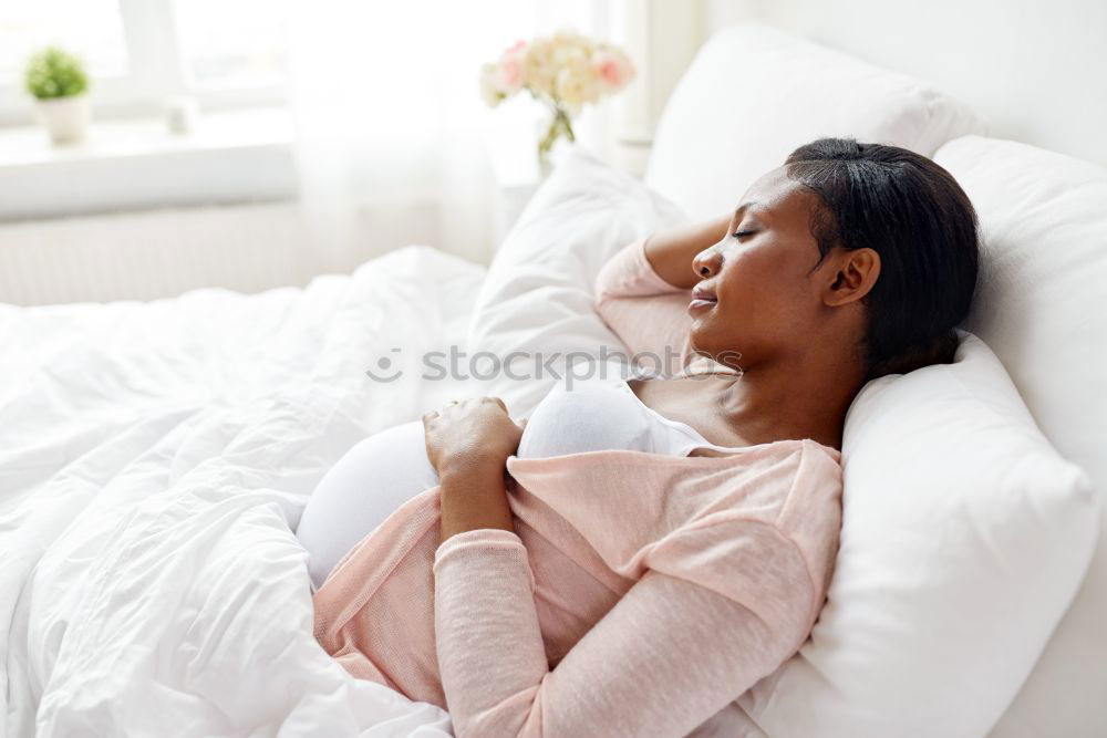 Similar – Happy beautiful young black woman relaxed lying down in the bed