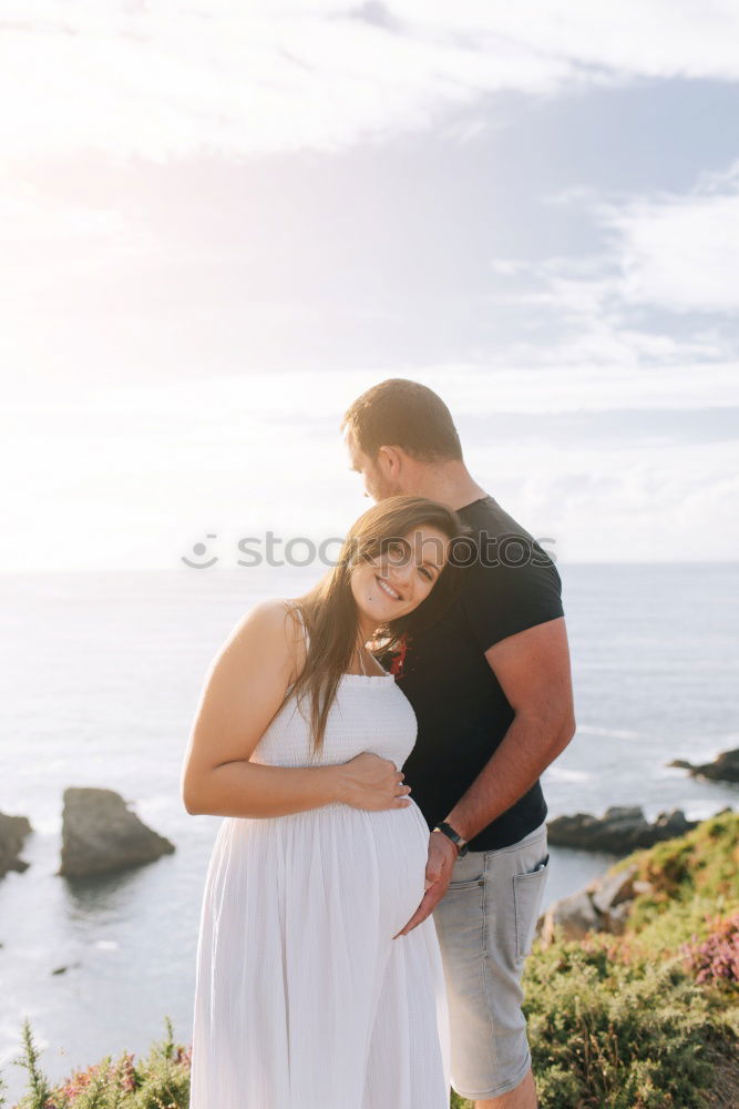 Similar – Image, Stock Photo Cheerful couple posing on nature