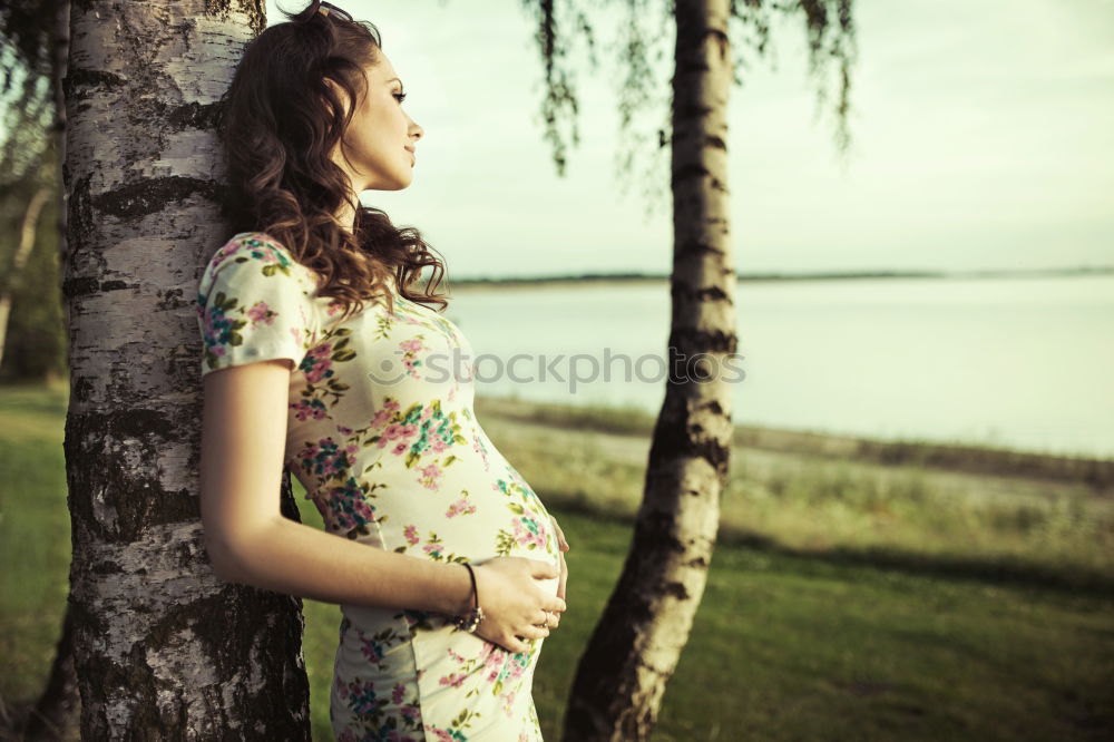 Similar – Image, Stock Photo pregnant Feminine