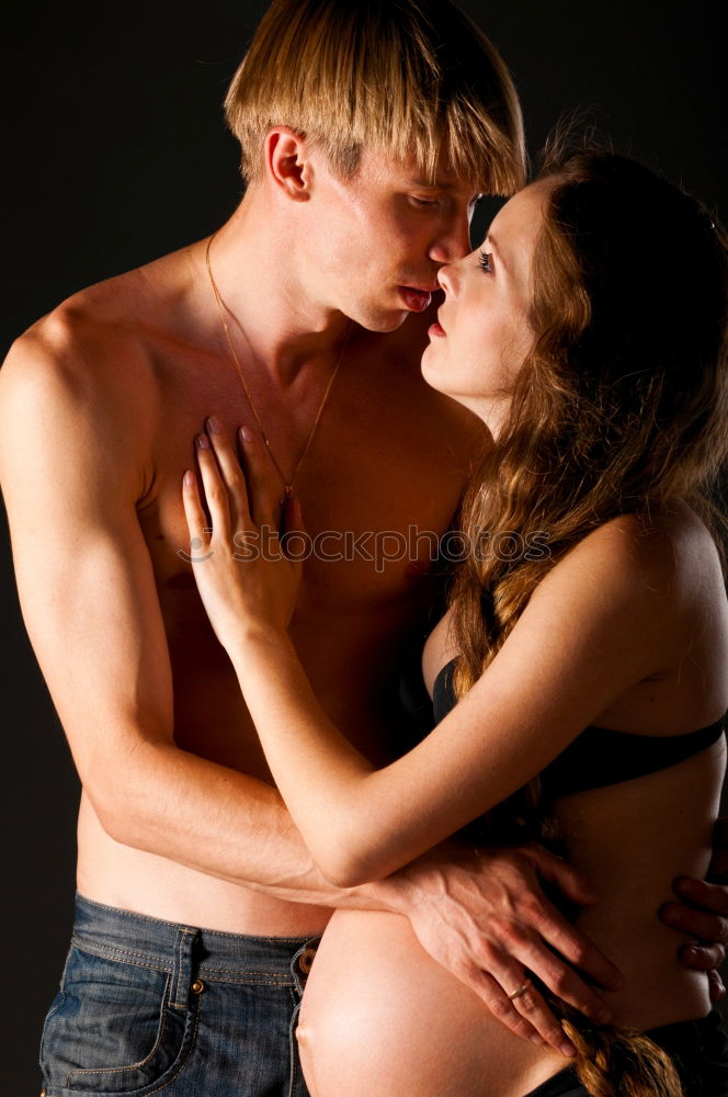 Similar – Image, Stock Photo Smiling woman holding boyfriend’s head