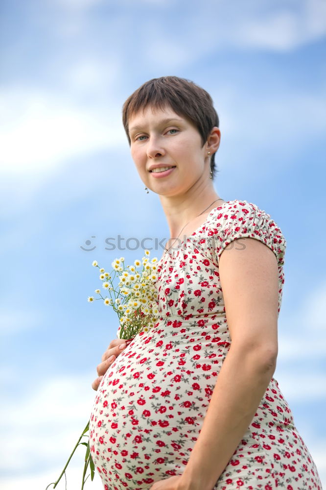 Similar – Image, Stock Photo Portrait of a pregnant woman in autumn