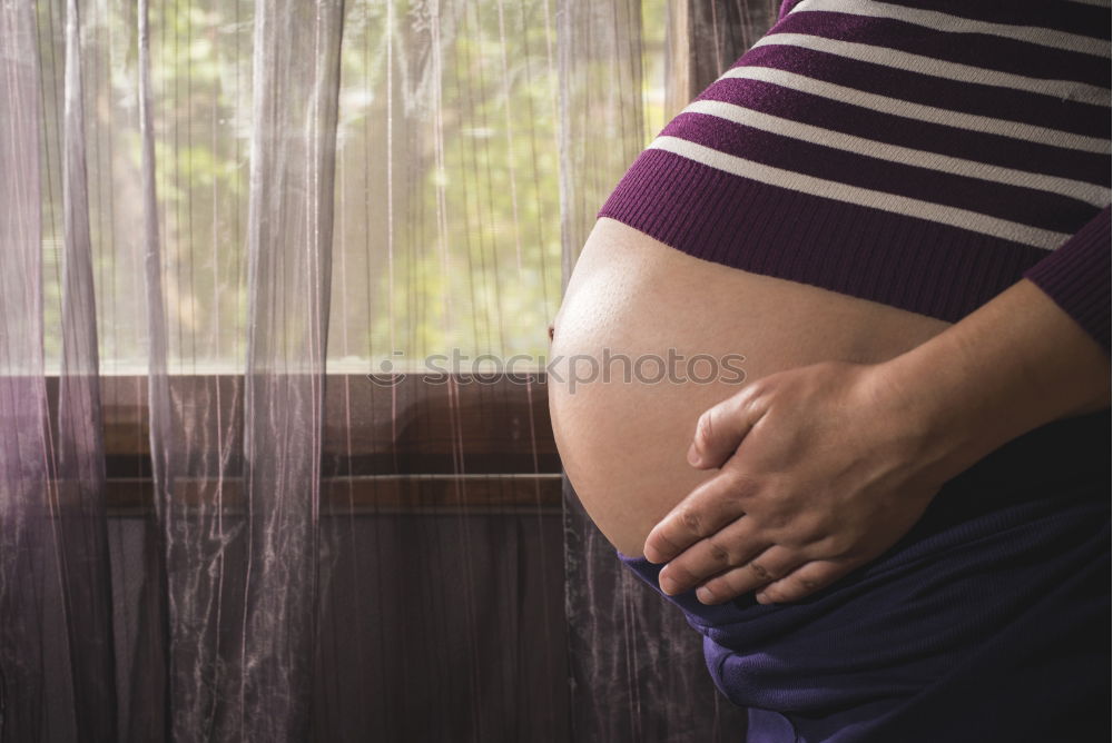 Similar – Image, Stock Photo Pregnant women to the window.