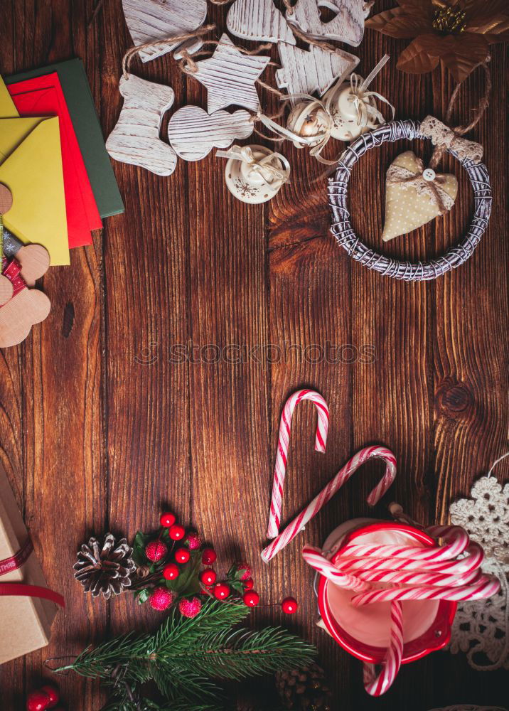 Similar – Woman arms doing christmas decoration in a wood table outdoors