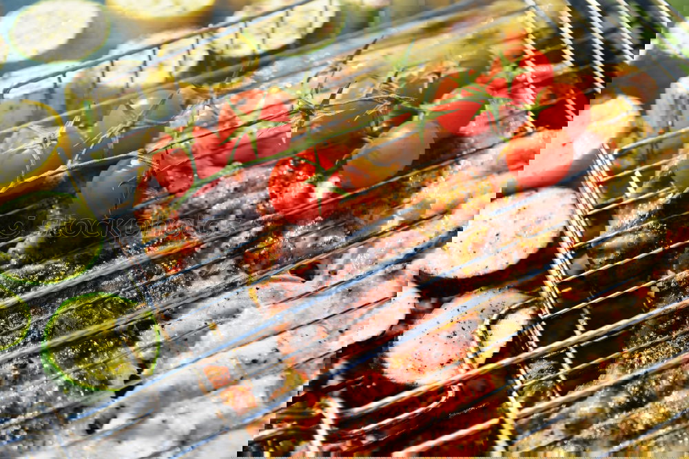 Similar – Image, Stock Photo Roasting salmon fish on grill