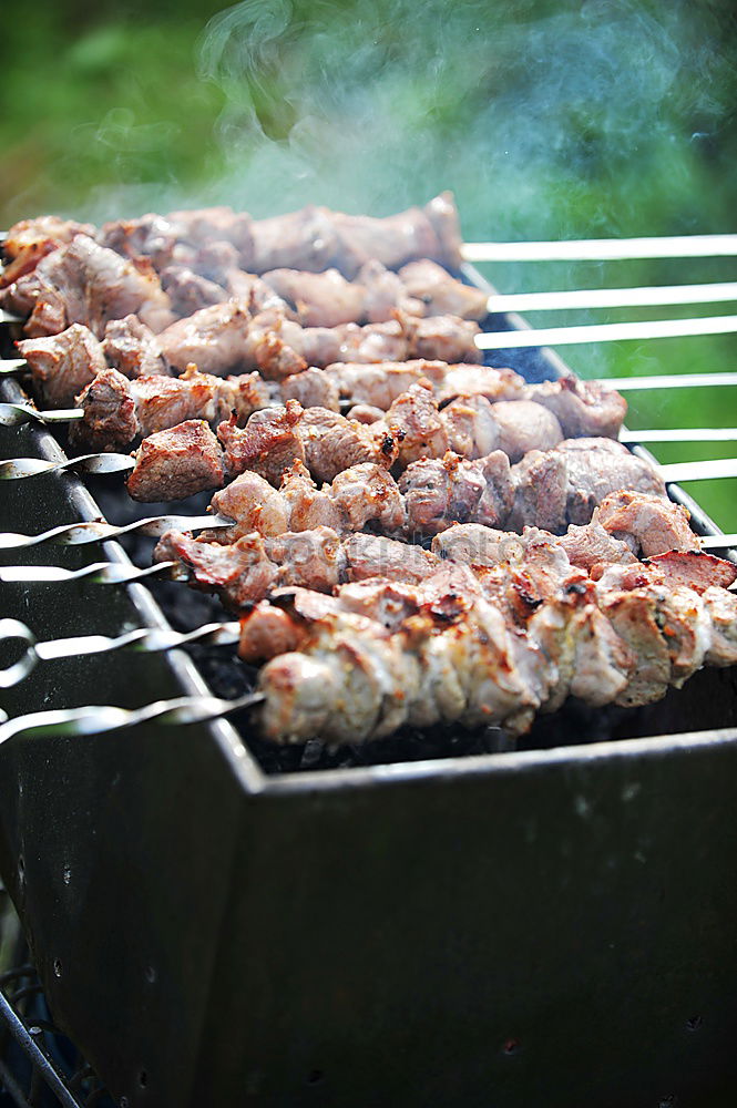 Similar – Image, Stock Photo Juicy steaks on the charcoal grill