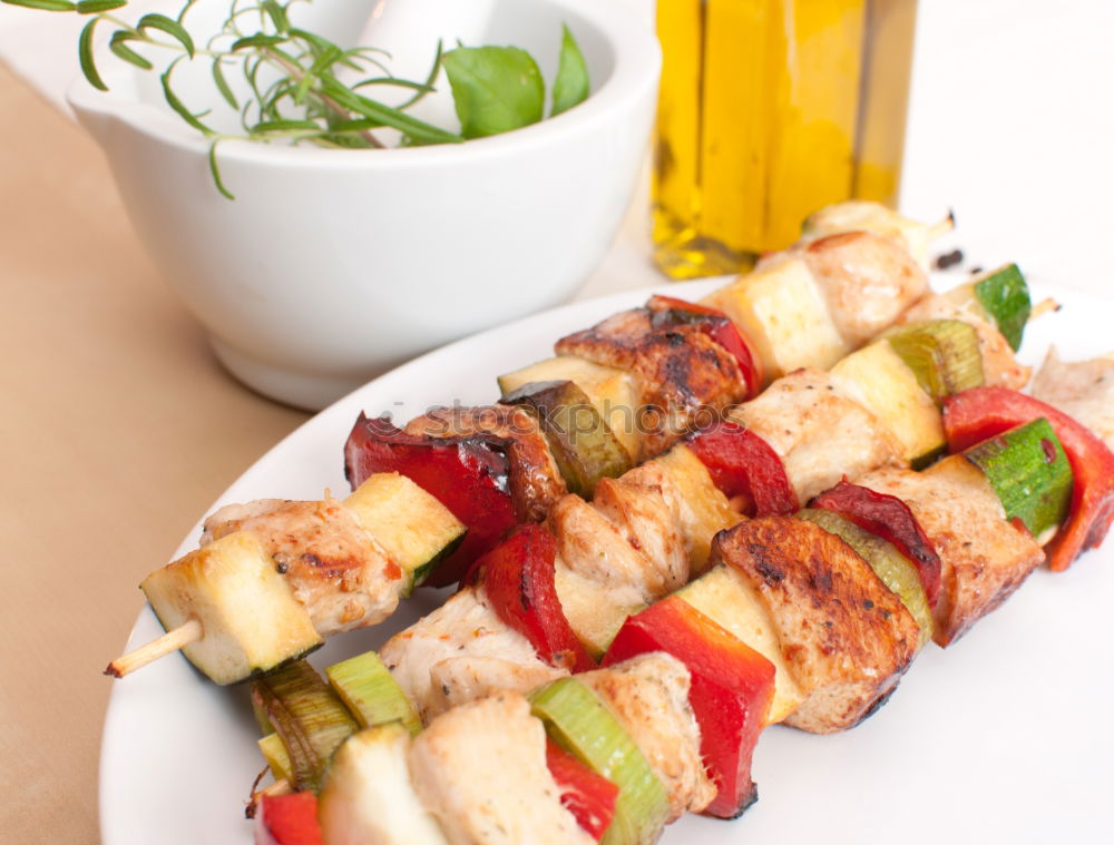 Similar – Image, Stock Photo Delicious grilled vegetables on a white plate