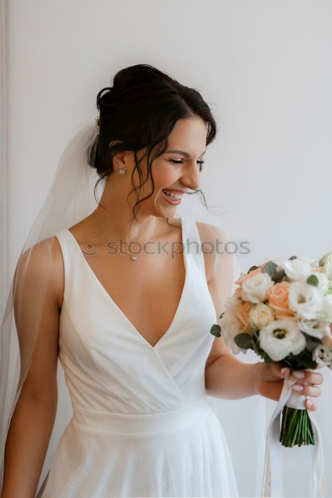 Similar – Image, Stock Photo Bride trying on wedding dress.