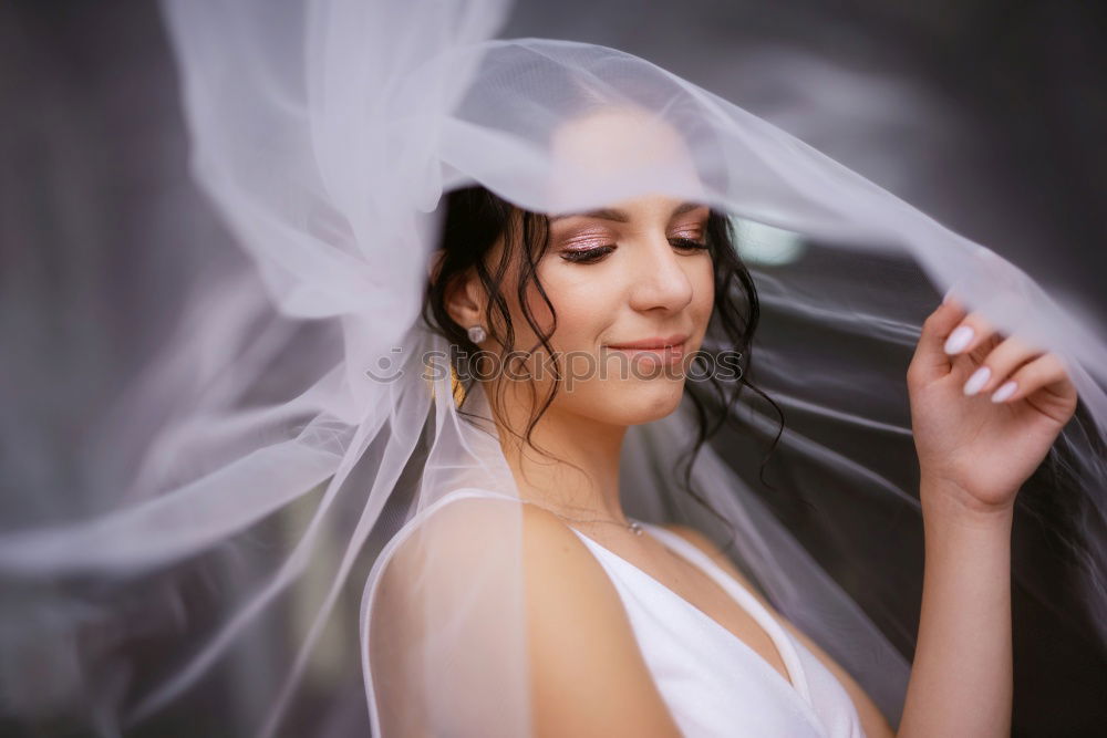 Similar – Image, Stock Photo laughing redhead woman with white veil