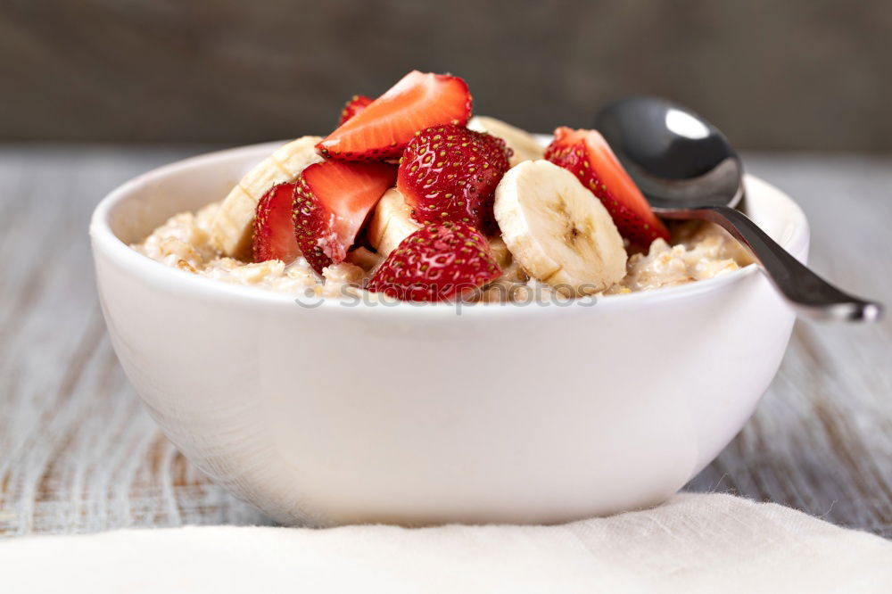 Similar – Image, Stock Photo Muesli with yoghurt and fruits on wood