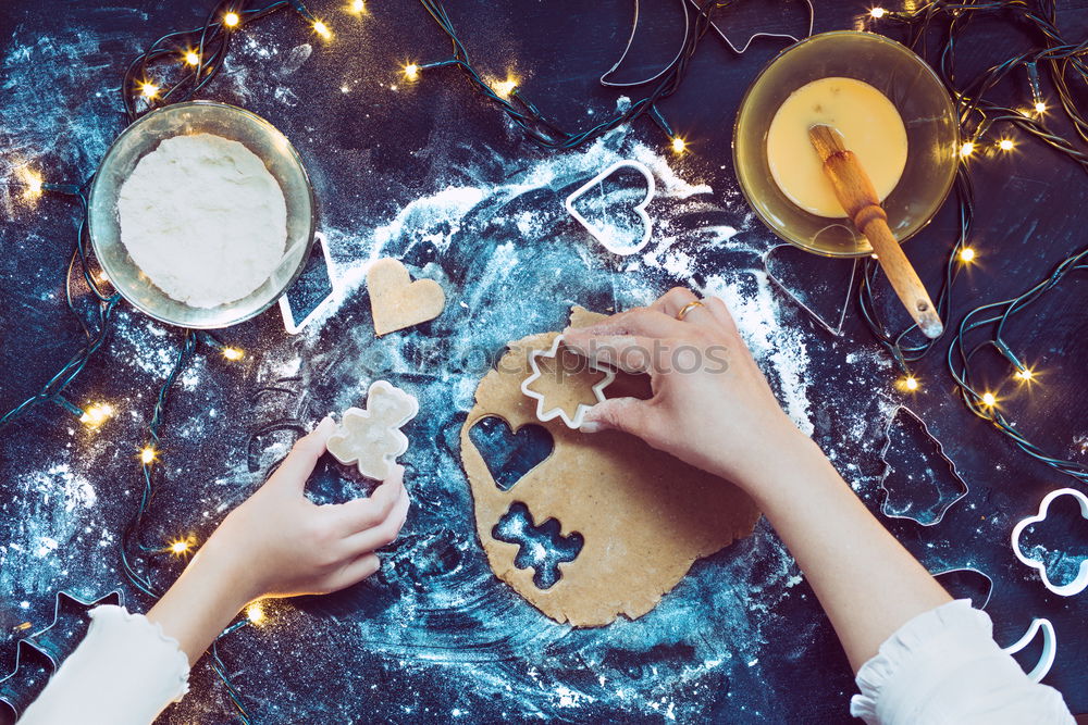 Similar – Girl making the Christmas cookies