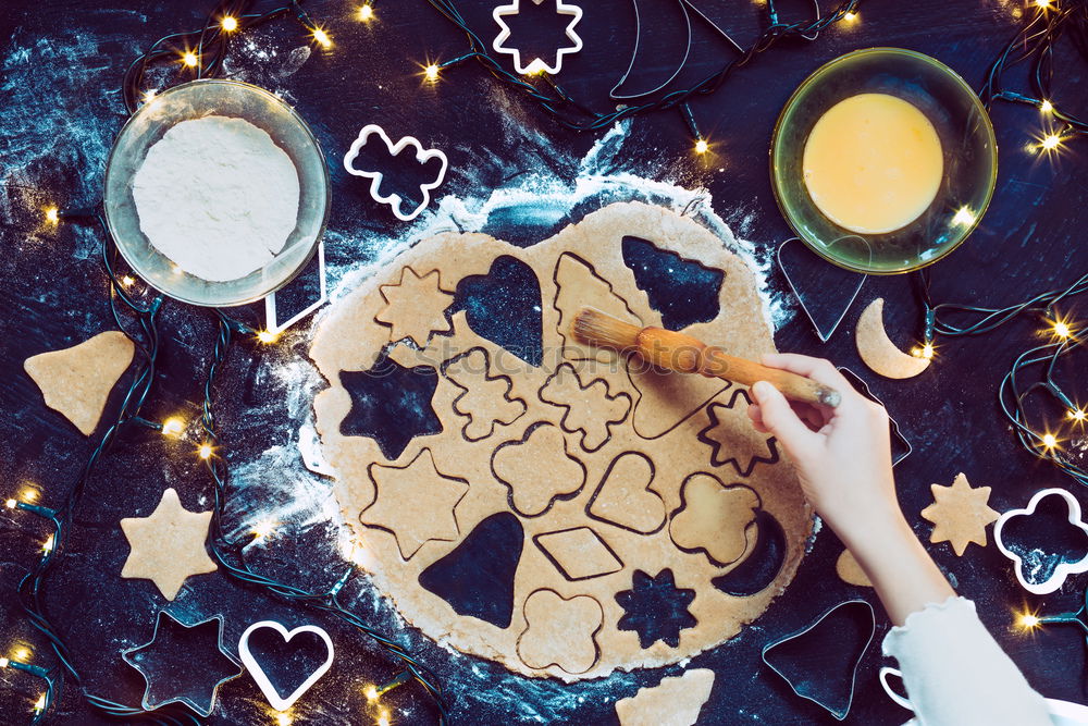 Girl making the Christmas cookies