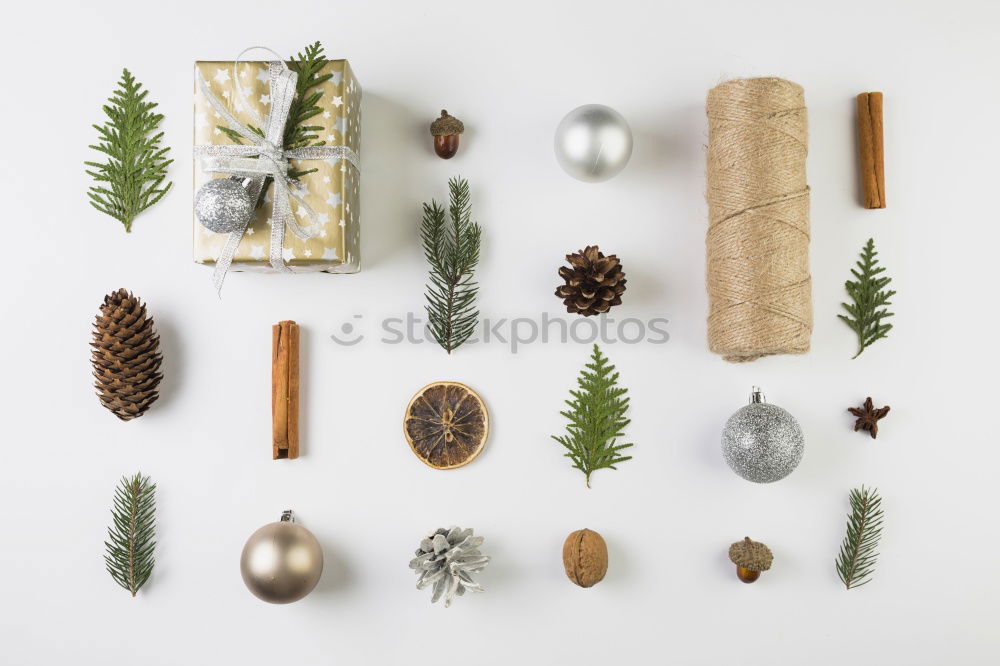 Image, Stock Photo Creative layout made of Christmas decorations.