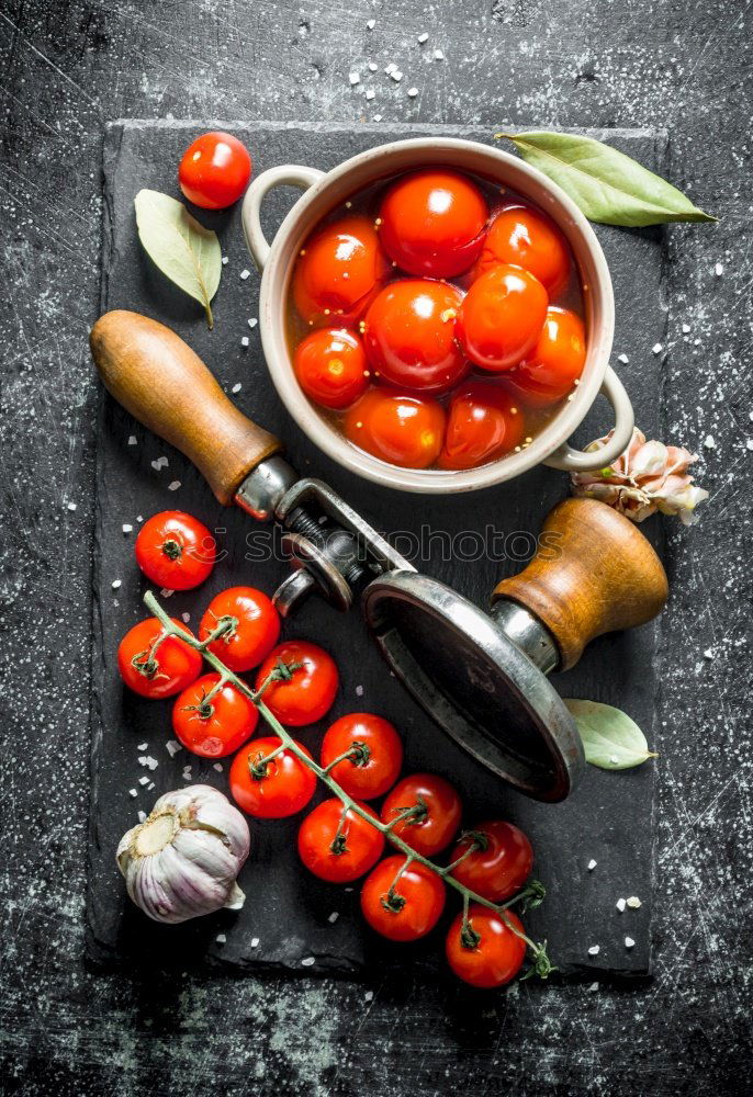 Similar – two raw eggs in eggshell, fresh red cherry tomatoes