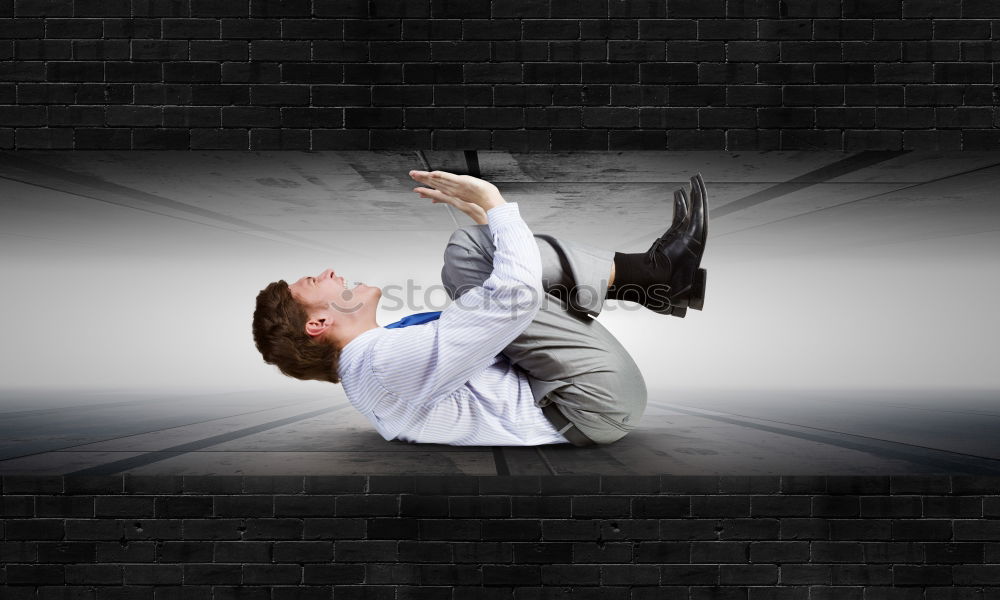 Similar – Image, Stock Photo Woman balancing on ladder