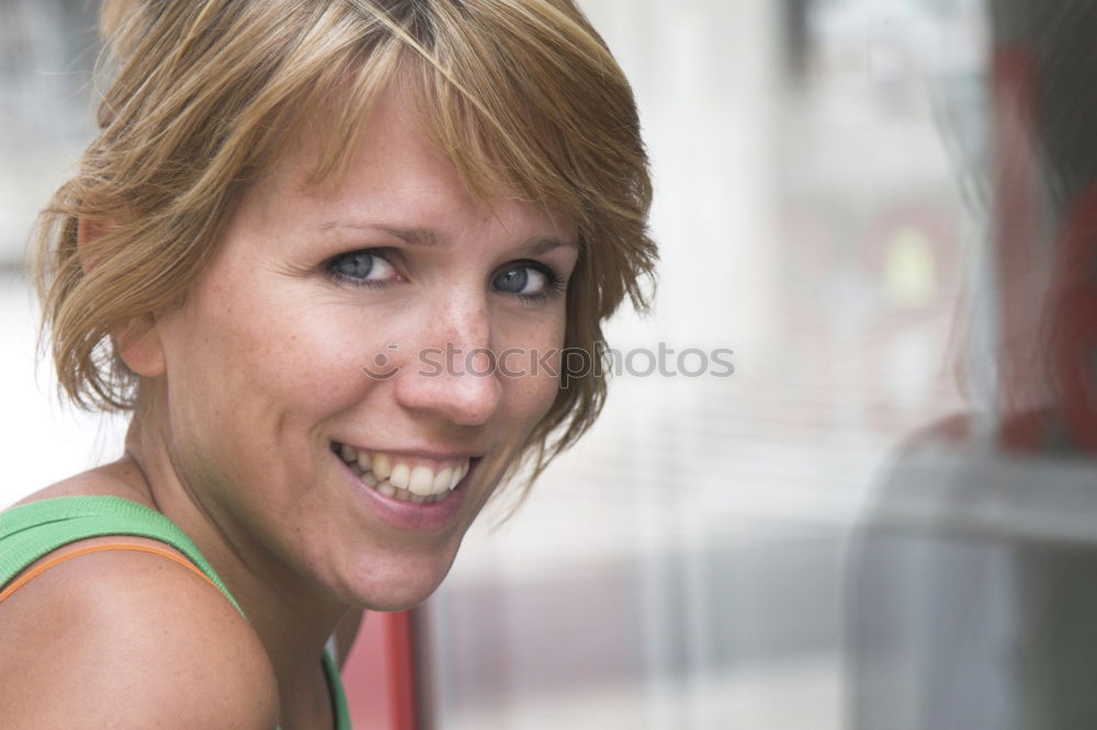 Similar – Portrait of a young woman with a grimace