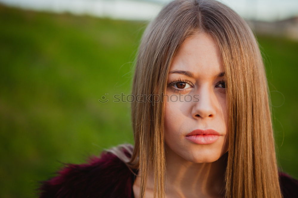 Similar – Image, Stock Photo A pretty girl in the countryside