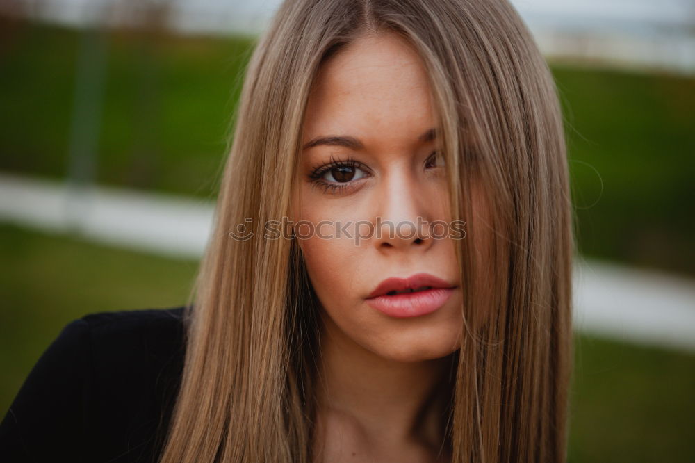 Similar – Image, Stock Photo Pretty blonde girl with fur coat