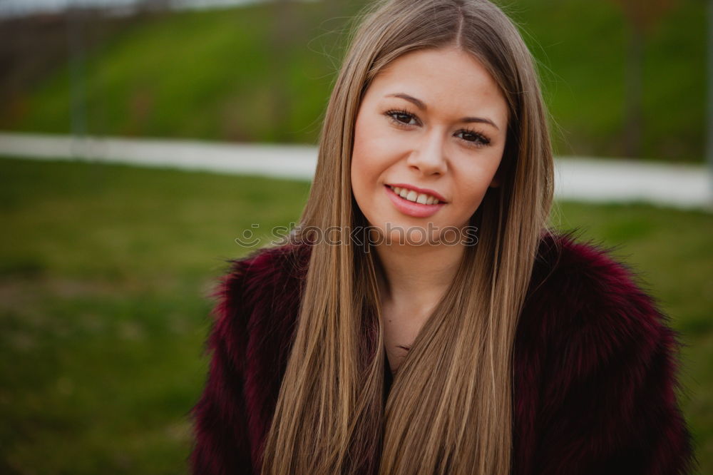 Similar – Image, Stock Photo Pretty blonde girl with fur coat