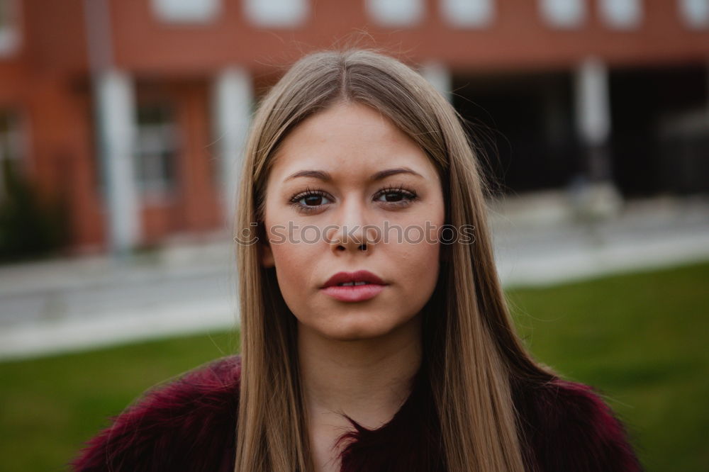 Similar – Image, Stock Photo Pretty blonde girl with fur coat