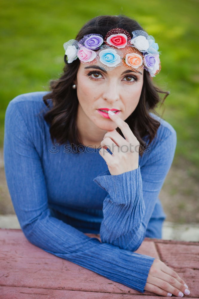 Similar – Image, Stock Photo Pretty brunette woman