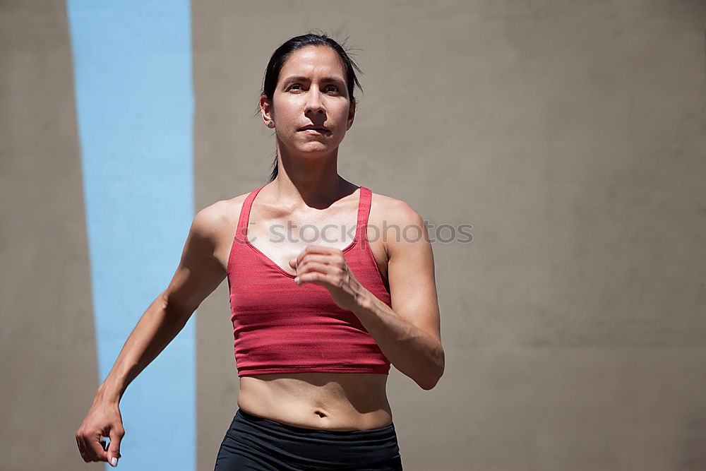 Similar – Image, Stock Photo athletic woman doing her stretching routine
