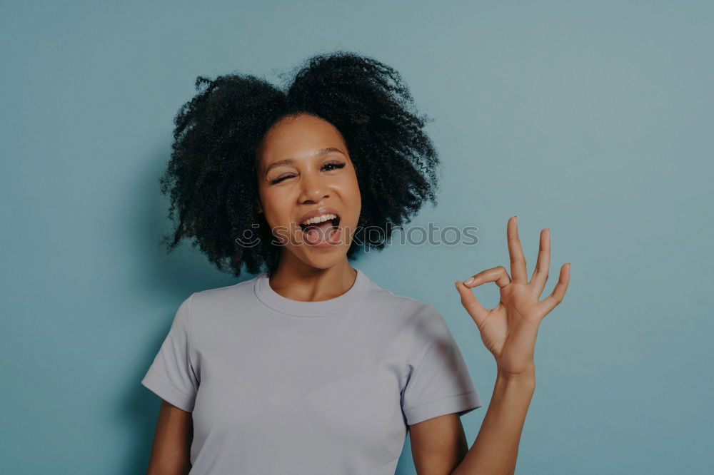 Similar – Image, Stock Photo Curly woman posing in studio