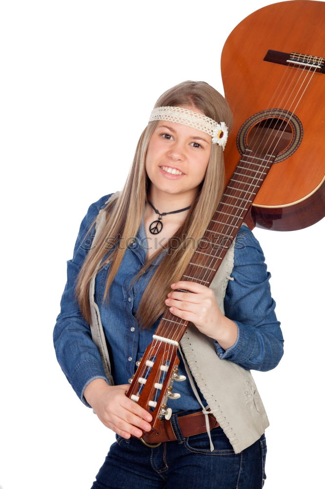 Similar – Schöne Frau, die Gitarre spielt.