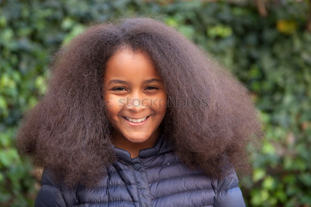 Pretty girl with long afro hair