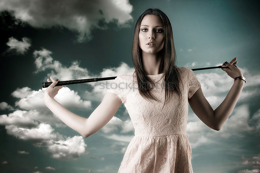 Similar – Image, Stock Photo Woman with braid in the forest