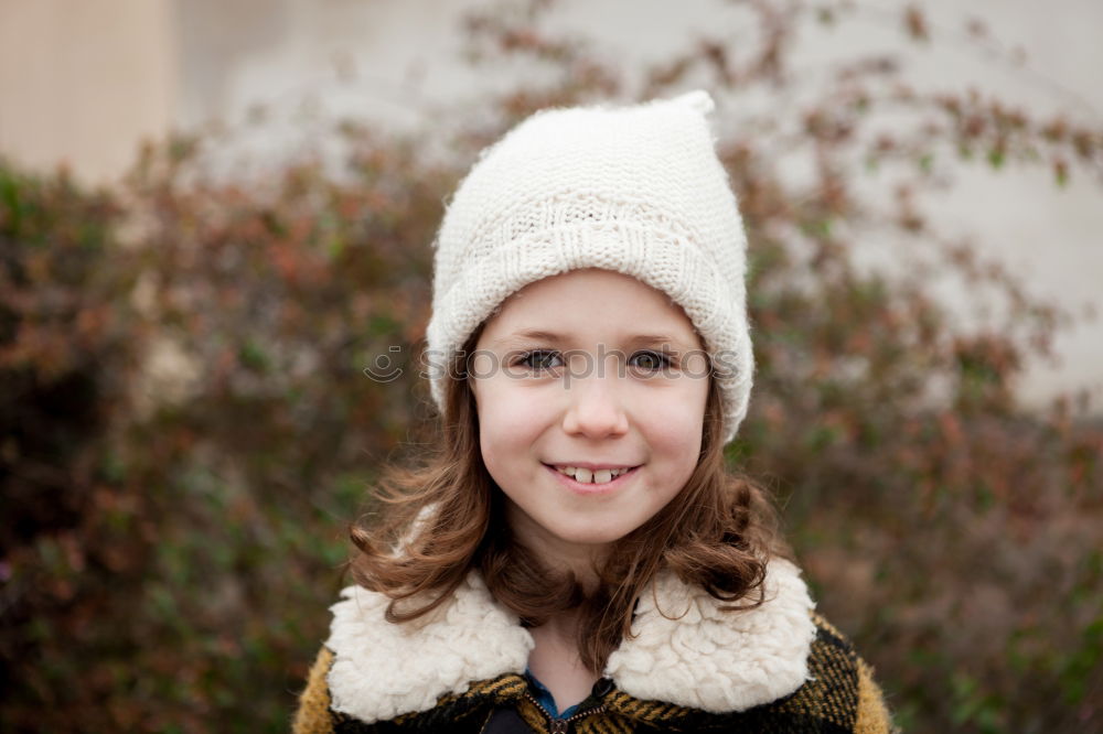 Image, Stock Photo Pretty girl in a park at winter