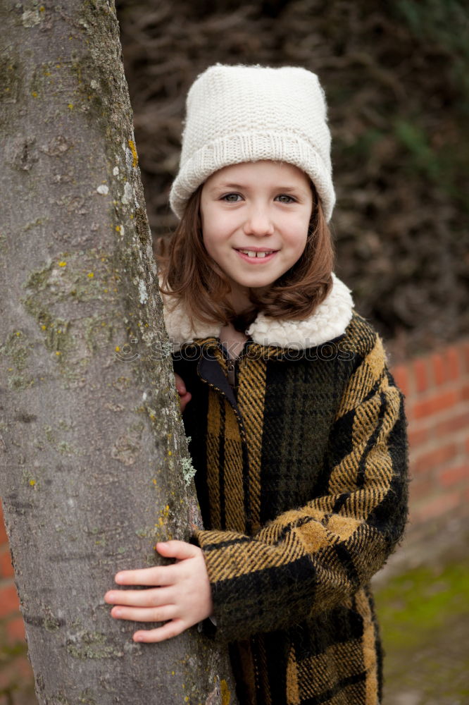 Image, Stock Photo Pretty girl in a park at winter