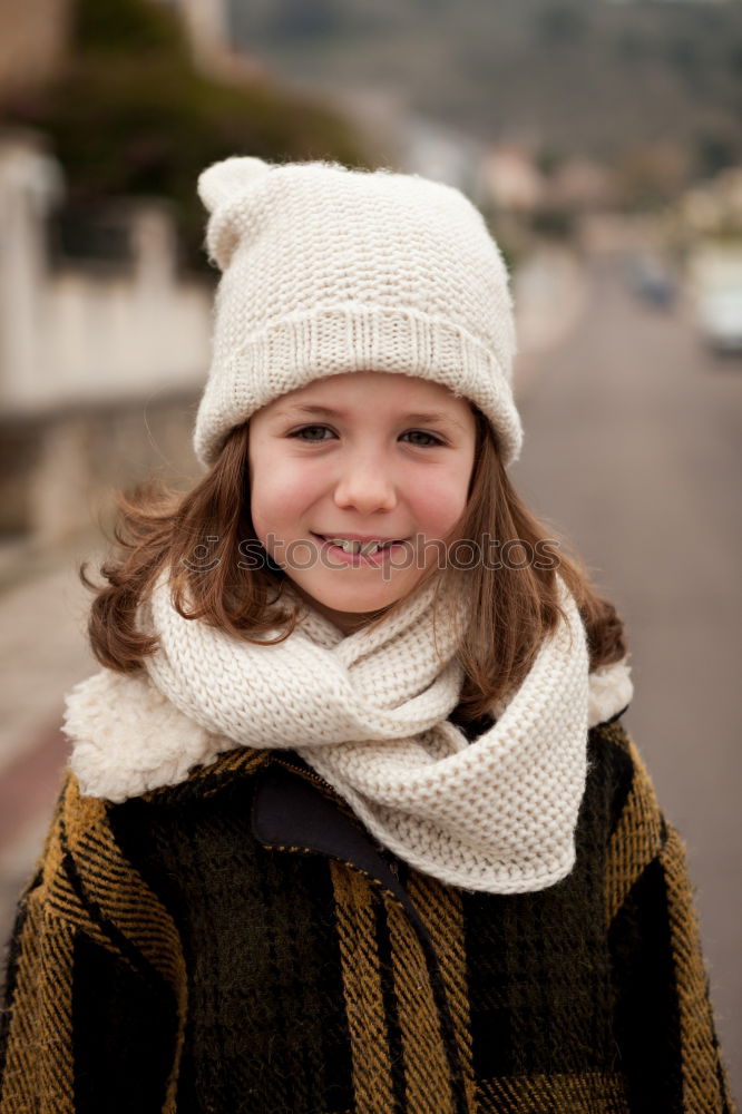 Similar – Image, Stock Photo Beautiful girl with wool hat at winter