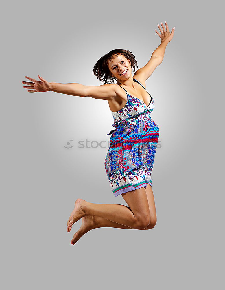 Similar – Woman jumping in studio