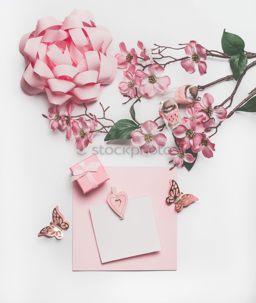 Similar – Female hands write greeting card with flowers