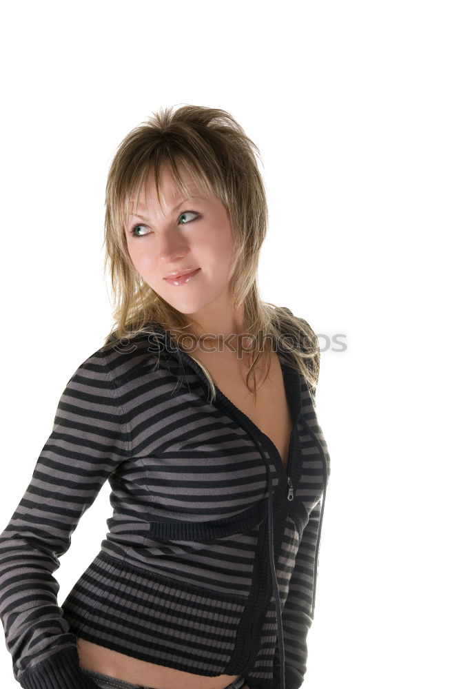 Similar – Image, Stock Photo Portrait of a young, blond, freckled woman smiling at the camera