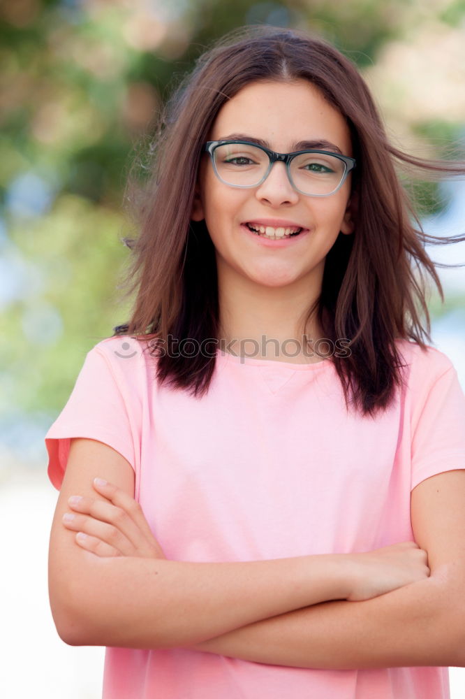 Adorable preteen girl