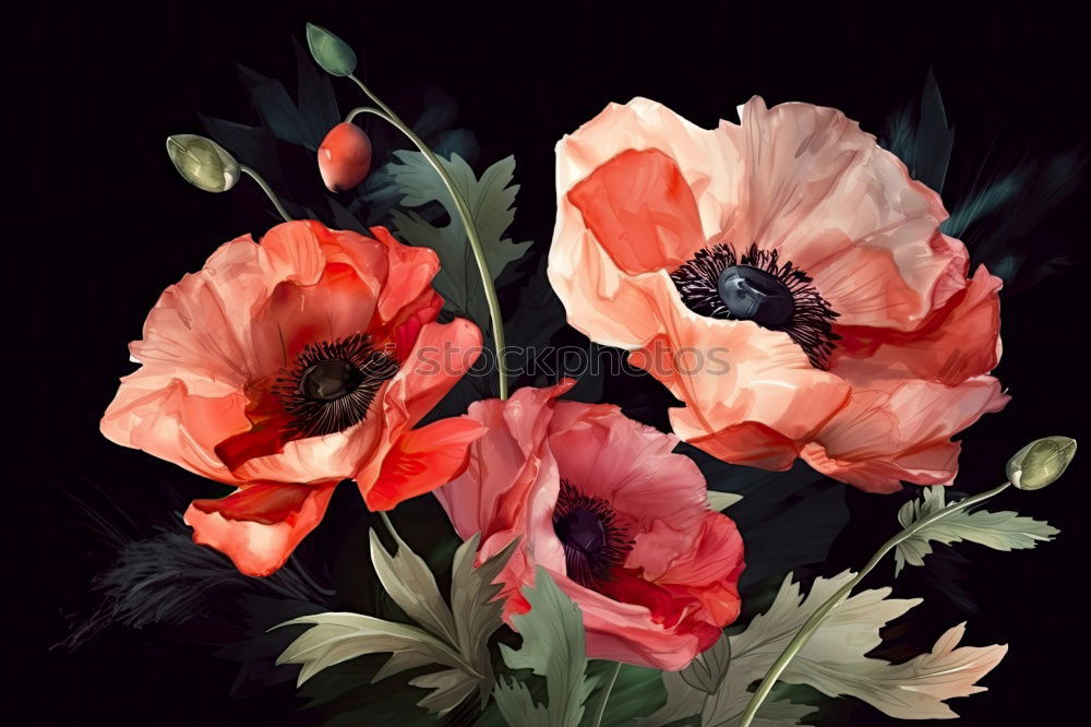 Similar – Mohn mal anders Blume rot