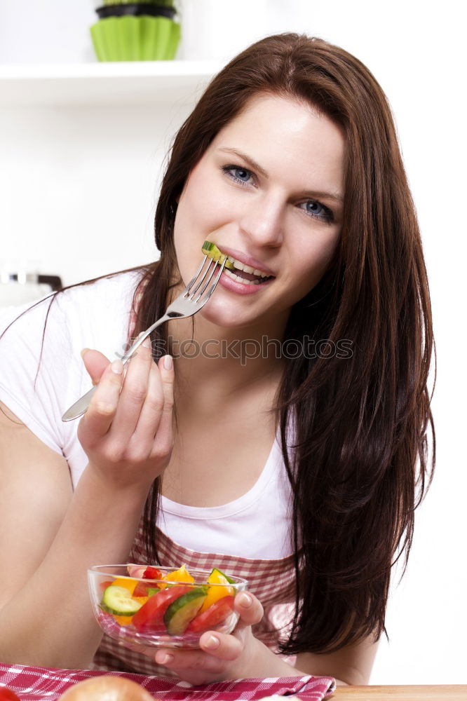 Similar – Crop woman eating sushi