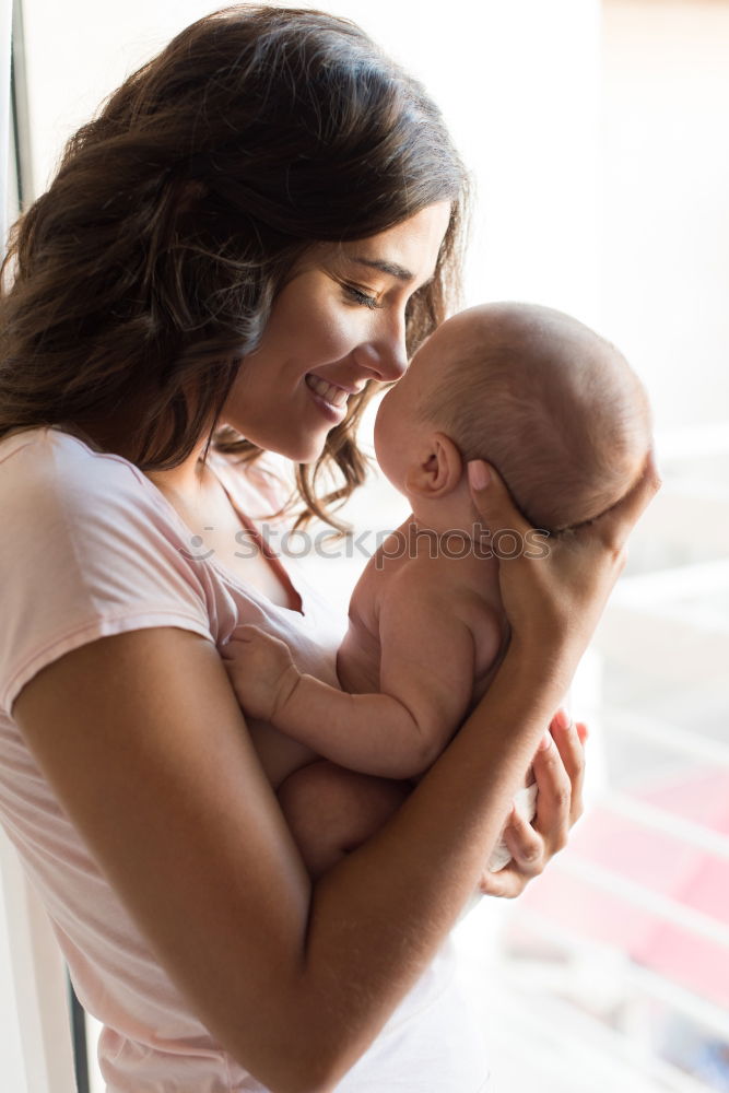 Similar – Image, Stock Photo Mother smiling at baby