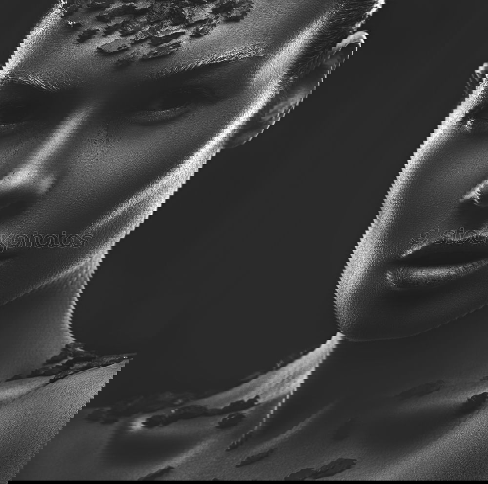 Similar – Image, Stock Photo young woman with grey hair and face paint