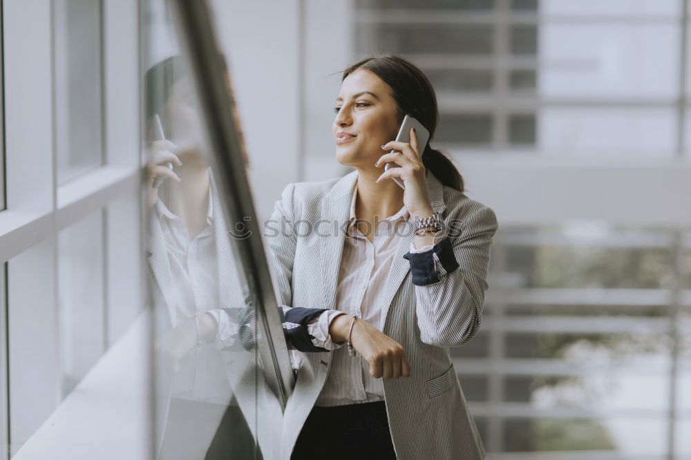 Similar – Image, Stock Photo Woman browsing smartphone in office