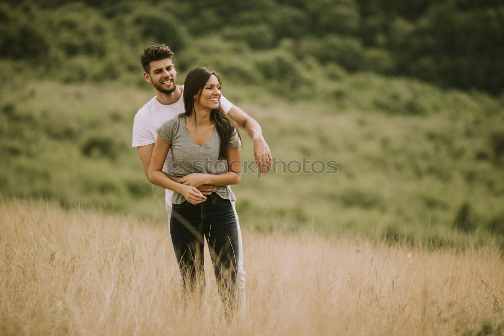 Similar – happy lovers on Holiday in the alps mountains