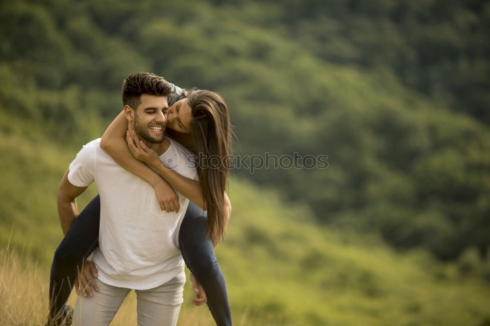 Similar – happy lovers on Holiday in the alps mountains